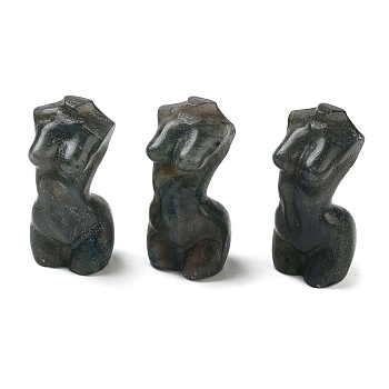 Natural Labradorite Carved Sexy Lady Model Figurines, for Home Desktop Decoration, 16.5x20x39.5mm