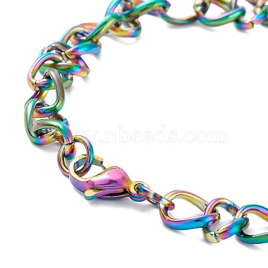 Vacuum Plating Fashionable 304 Stainless Steel Side Twisted Chain Bracelets(STAS-A028-B073M)-3