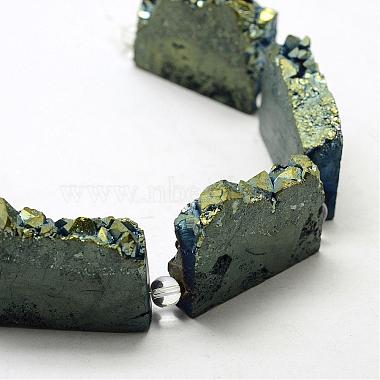 電気メッキ天然石ドゥルージークリスタルビーズ連売り(G-N0257-06)-3