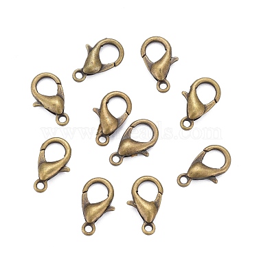 Antique Bronze Alloy Lobster Claw Clasps(X-E102-NFAB)-2