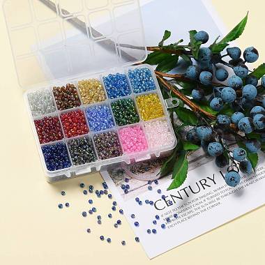 375g 15 colores cuentas de semillas de vidrio(SEED-JP0004-05-4mm)-5