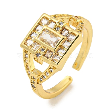 Rectangle Brass+Cubic Zirconia Finger Rings