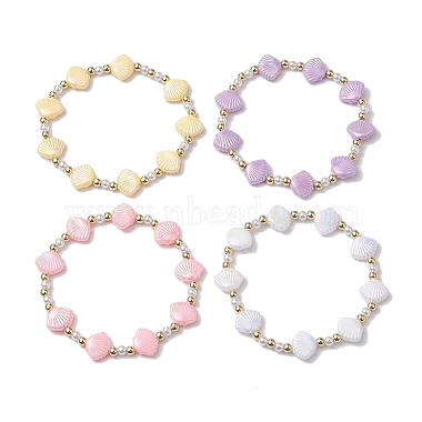 Mixed Color Shell Shape Plastic Bracelets