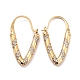 V-shape Sparkling Cubic Zirconia Hoop Earrings for Her(ZIRC-C025-14G)-1