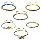 Waxed Polyester Braided Cord Bracelets Set(BJEW-SW00024)-1