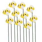Resin Bees Garden Stakes Decor Yard Art Ornaments, Yellow, 320mm, 10pcs/set(DIY-WH20002-72)
