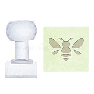 Clear Acrylic Soap Stamps, DIY Soap Molds Supplies, Rectangle, Bees, 51x19x37mm, Pattern: 34x24mm(DIY-WH0446-008)