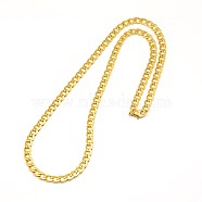 304 Stainless Steel Curb Chain/Twisted Chain Necklace Making, with Lobster Claw Clasps, Golden, 19 inch~20 inch(48.3~50.8cm), 5.5mm(STAS-A028-N122G)