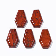 Natural Red Jasper Cabochons, Hexagon, 30x19x6~8mm(G-N336-001A)