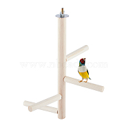 Wooden Parrot Standing frame, with Iron Screws, Crotch, BurlyWood, 10.5x1.4cm and 27x1.9cm(DIY-WH0190-40)