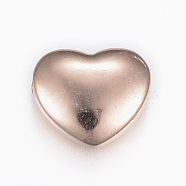 Ion Plating(IP) 304 Stainless Steel Beads, Heart, Rose Gold, 10x12x5mm, Hole: 1.6mm(STAS-H423-18RG)