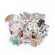 Retro Paper Self-Adhesive Stickers, for Suitcase, Skateboard, Refrigerator, Helmet, Mobile Phone Shell, Mixed Patterns, Mixed Color, 40.5~71x35~69x0.2mm, 50pcs/bag(DIY-A037-02)