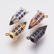 Brass Micro Pave Cubic Zirconia Pendants for Teachers' Day, Lead Free & Cadmium Free, Pencil, Mixed Color, 17x9x6mm, Hole: 1mm(ZIRC-F083-007-RS)