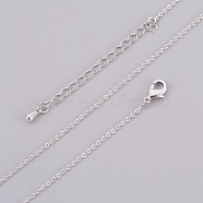 Brass Cable Chain Necklaces, with Lobster Claw Clasp, Platinum, 17.51 inch(44.5cm)(X-MAK-P011-01P)