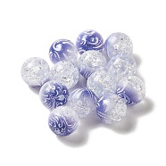 Duotone Spray Painted Crackle Acrylic Beads, Round, Slate Blue, 10mm, Hole: 1.8mm, about 850pcs/500g(OACR-G029-02F)