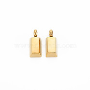 Ion Plating(IP) 304 Stainless Steel Pendants, Rectangle, Real 14K Gold Plated, 17x7x4.5mm, Hole: 3mm(STAS-N097-131LG)