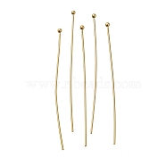 Brass Ball Head Pins, Lead Free & Cadmium Free, Real 24K Gold Plated, 35x0.6mm, Head: 1.5mm(KK-H502-03F-G)