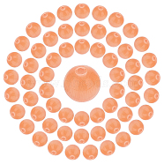 SUNNYCLUE 100Pcs Cat Eye Beads, Round, Coral, 8mm, Hole: 1.2mm(GLAA-SC0001-47B-05)