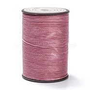 Round Waxed Polyester Thread String, Micro Macrame Cord, Twisted Cord, for Leather Sewing Stitching, Pale Violet Red, 0.65mm, about 87.48 yards(80m)/roll(YC-D004-02D-046)