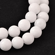 Natural White Jade Round Bead Strands, 10mm, Hole: 1mm, about 38pcs/strand, 15.4 inch(G-O113-01-10mm)