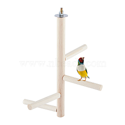 Wooden Parrot Standing frame, with Iron Screws, Crotch, BurlyWood, 10.5x1.4cm and 27x1.9cm(DIY-WH0190-40)