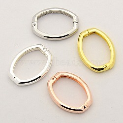 Brass Shortener Clasps, Twister Clasps, Oval Ring, Mixed Color, 27x20x3.5mm(KK-M004-01)