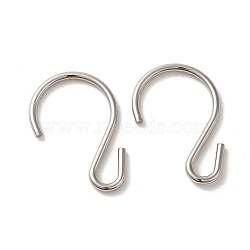 304 Stainless Steel S-Hook Clasp, Stainless Steel Color, 32x22.5x2mm(STAS-C085-03G-P)