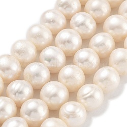 Natural Cultured Freshwater Pearl Beads Strands, Potato, Antique White, 10~11mm, Hole: 0.6mm, about 18~19pcs/strand, 6.89~7.09 inch(17.5~18cm)(PEAR-C003-22B)