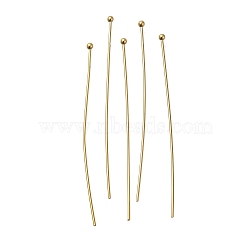 Brass Ball Head Pins, Lead Free & Cadmium Free, Real 24K Gold Plated, 35x0.6mm, Head: 1.5mm(KK-H502-03F-G)