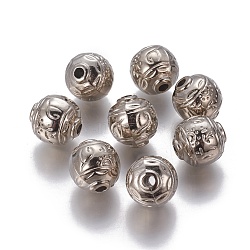 CCB Plastic Beads, Round, Platinum, 15x15~15.5mm, Hole: 2.5mm(CCB-G006-077P)