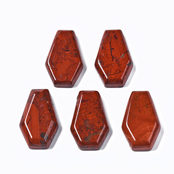 Natural Red Jasper Cabochons, Hexagon, 30x19x6~8mm