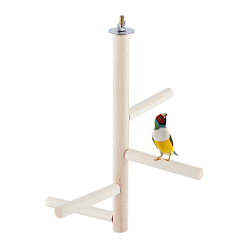 Wooden Parrot Standing frame, with Iron Screws, Crotch, BurlyWood, 10.5x1.4cm and 27x1.9cm