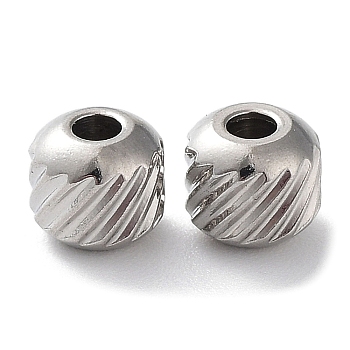 201 Stainless Steel Spacer Beads, Rondelle, Stainless Steel Color, 5x4.6mm, Hole: 1.5mm
