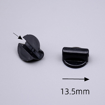Plastic Base Buckles, Hair Findings, for DIY Hair Tie Accessories, Black, 13.5mm, Inner Diameter: 3x5mm