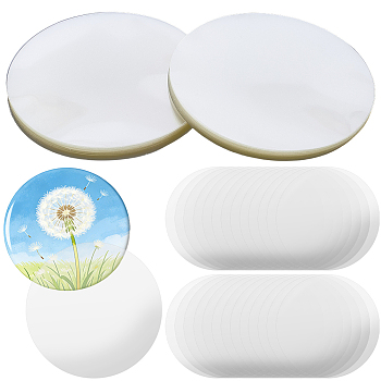 240Pcs Transparent Plastic Film for Badge, Flat Round, Clear, 70x0.05mm