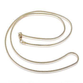 304 Stainless Steel Snake Chain Necklaces, with Lobster Claw Clasps, Golden, 29.9 inch(76cm), 2mm