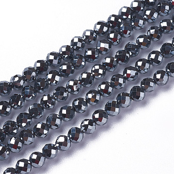Terahertz Stone Beads Strands, Faceted, Round, 2~2.5x2mm, Hole: 0.2mm, about 158~205pcs/strand, 15.7~16.7 inch(40~42.5cm)