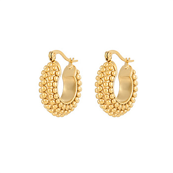 304 Stainless Steel Hoop Earrings for Women, Golden, no size