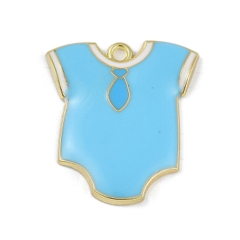 Alloy Enamel Pendants, Golden, Clothes, 28x23x3mm, Hole: 2mm