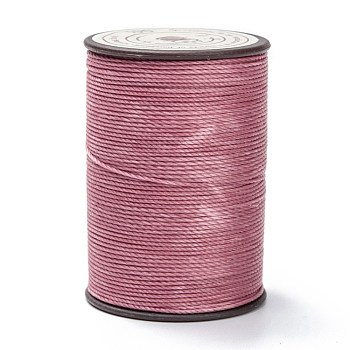 Round Waxed Polyester Thread String, Micro Macrame Cord, Twisted Cord, for Leather Sewing Stitching, Pale Violet Red, 0.65mm, about 87.48 yards(80m)/roll