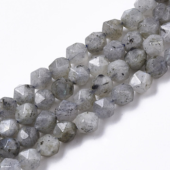 Natural Labradorite Beads Strands, Star Cut Round Beads, Faceted, 6.5mm, Hole: 1mm, about 65pcs/strand, 15.75 inch(40cm)