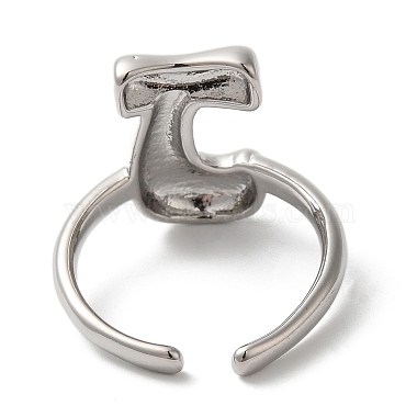 Initials Brass Open Cuff Ring for Women(RJEW-N046-02J-P)-3