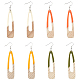 4 Pair 4 Color Resin & Wood Dangle Earrings(EJEW-AB00042)-1