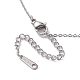 2 pcs 2 colliers avec pendentif en larvikite naturelle et cristal de quartz style croissant de lune(NJEW-JN04642)-5