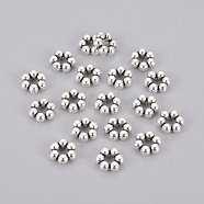 Tibetan Style Spacer Beads, Lead Free & Cadmium Free, Antique Silver, Flat Round, about 8mm in diameter, 3mm thick, hole: 3mm(LFH267Y)