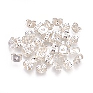 304 Stainless Steel Friction Ear Nuts, Silver, 6x4.5x3.5mm, Hole: 0.9mm(STAS-P227-29S)