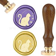 DIY Scrapbook, Brass Wax Seal Stamp and Wood Handle Sets, Animal Pattern, 83x22mm, Head: 7.5mm, Stamps: 25x14.5mm(AJEW-WH0131-021)