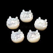 Natural White Shell, Freshwater Shell, Cattle, Floral White, 10x10.5x4.5mm, Hole: 1mm(SHEL-M020-03A)