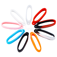 18Pcs 9 Colors Silicone Pendant, for Electronic Stylus & Lighter Making, Oval, Mixed Color, 40x14.2mm, 2pcs/color(SIL-GF0001-21)