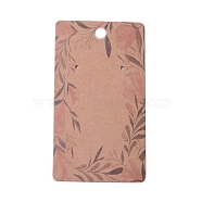 Cardboard Earring Display Cards, Rectangle with Flower Pattern, BurlyWood, 9x5x0.04cm, Hole: 1.5mm(CDIS-F003-15B)